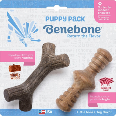 Benebone Puppy Pack Dog Chew Toys, 2-pack