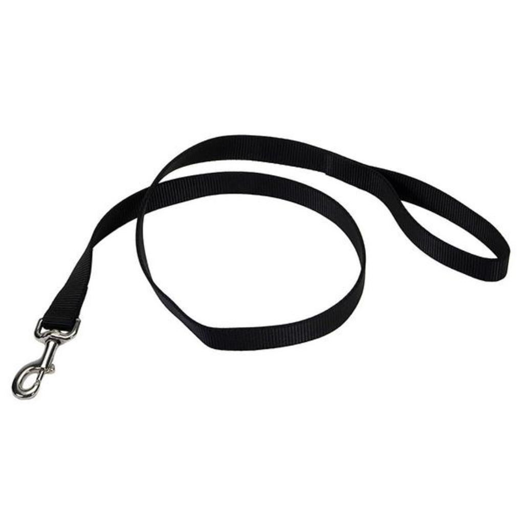 Coastal Single-Ply Dog Leash, Black, 1-in Wide x 6-ft Long