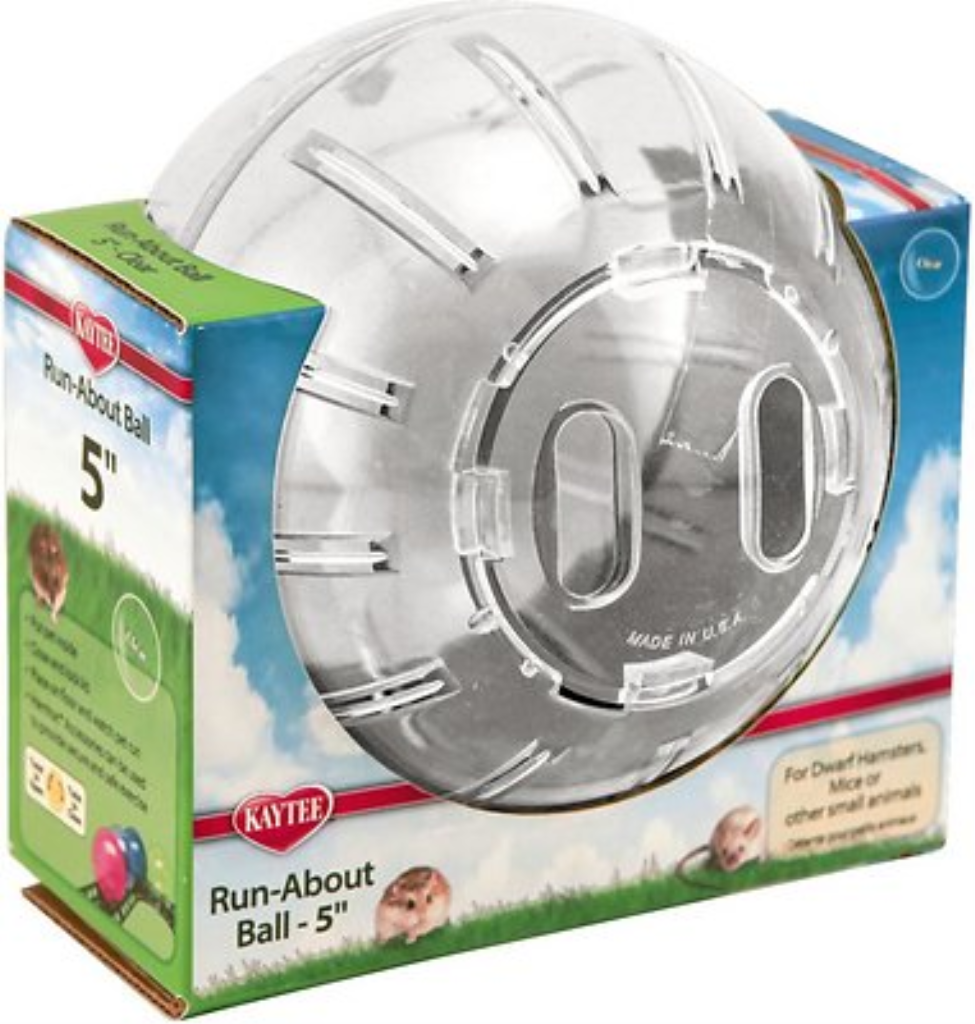 Kaytee Run-About Small Animal Exercise Ball, Clear, 5-in