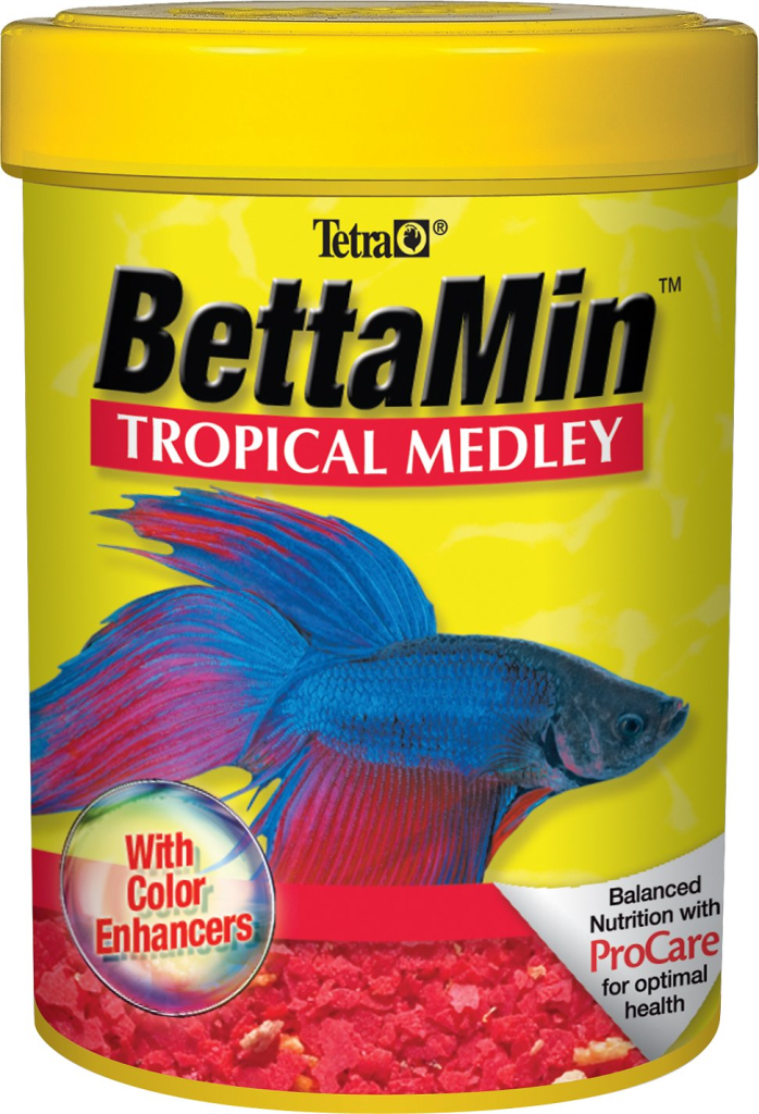 Tetra BettaMin Tropical Medley Color Enhancing Fish Food, .81-oz jar