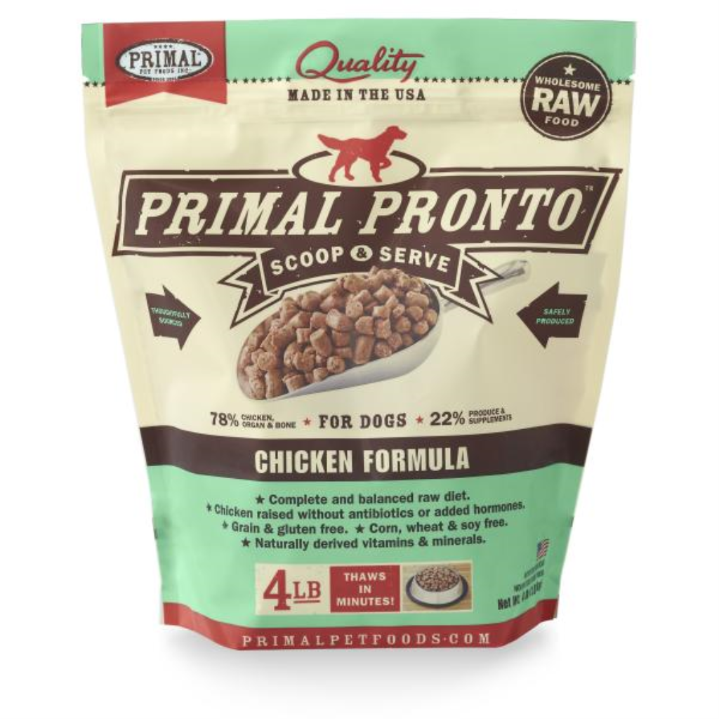 Primal Pronto Raw Frozen Chicken Formula Dog Food, 4-lb