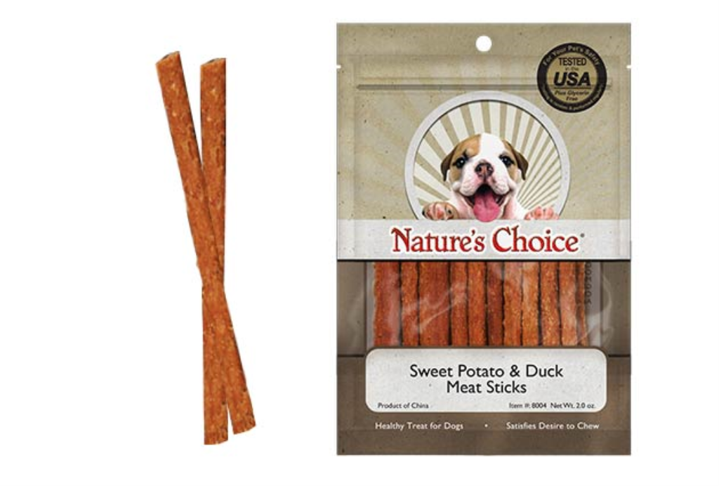 Loving Pets Nature's Choice Sweet Potato & Duck Meat Sticks Dog Treats, 2-oz