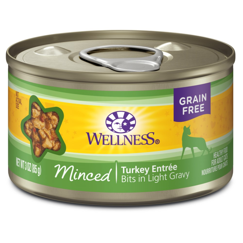 Wellness Complete Health Grain-Free Minced Turkey Entree Wet Cat Food Cans, 3-oz