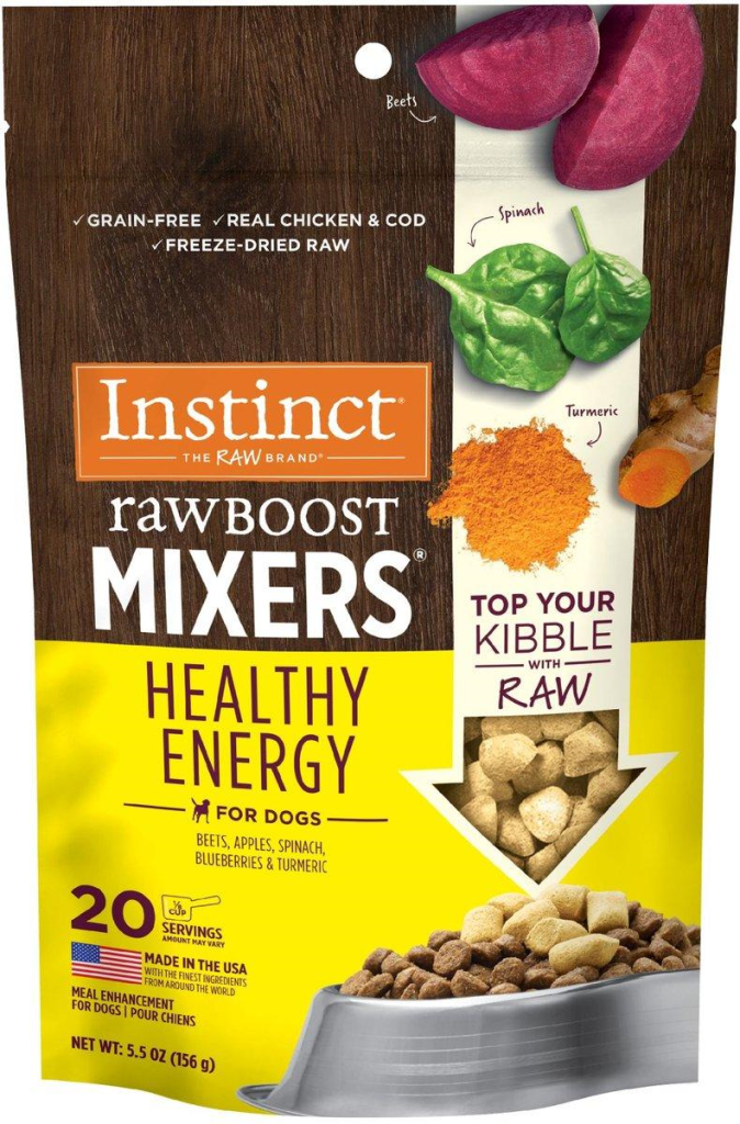 Instinct Raw Boost Mixers Healthy Energy Freeze-Dried Dog Food Topper, 5.5-oz