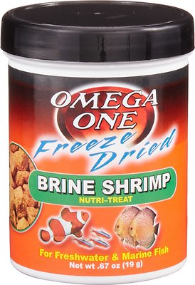Omega One Freeze-Dried Brine Shrimp Freshwater & Marine Fish Treat, .67-oz jar