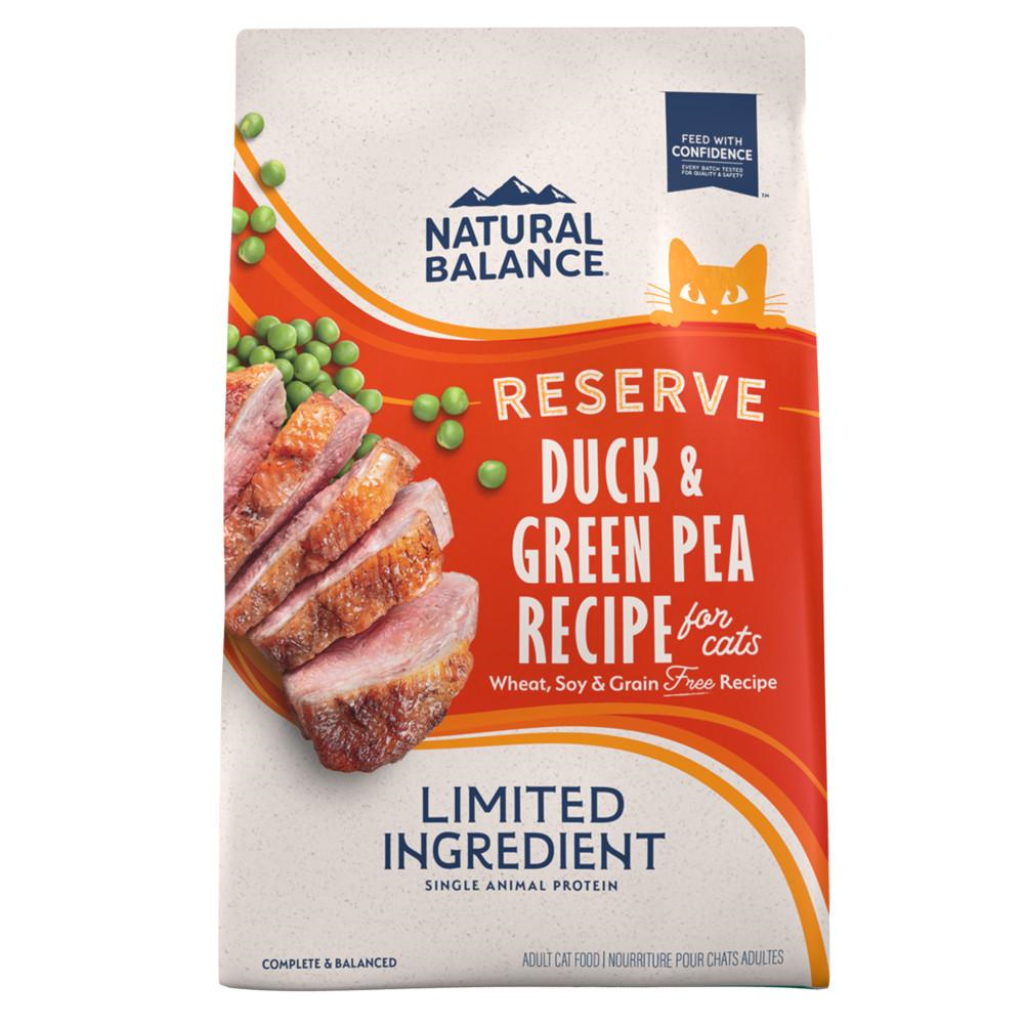 Natural Balance Limited Ingredient Reserve Duck & Green Pea Recipe Grain-Free Dry Cat Food, 4-lb