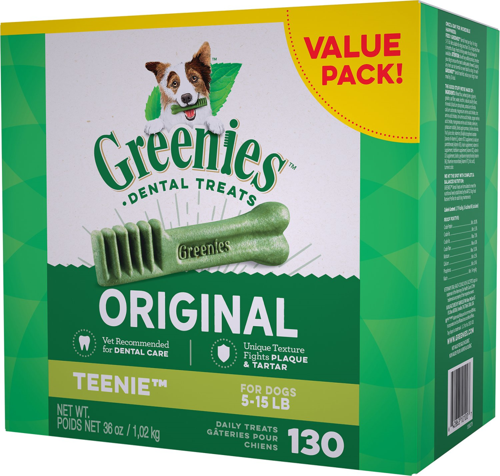 Greenies Original Teenie Dental Dog Treats, 36-oz, 130-count