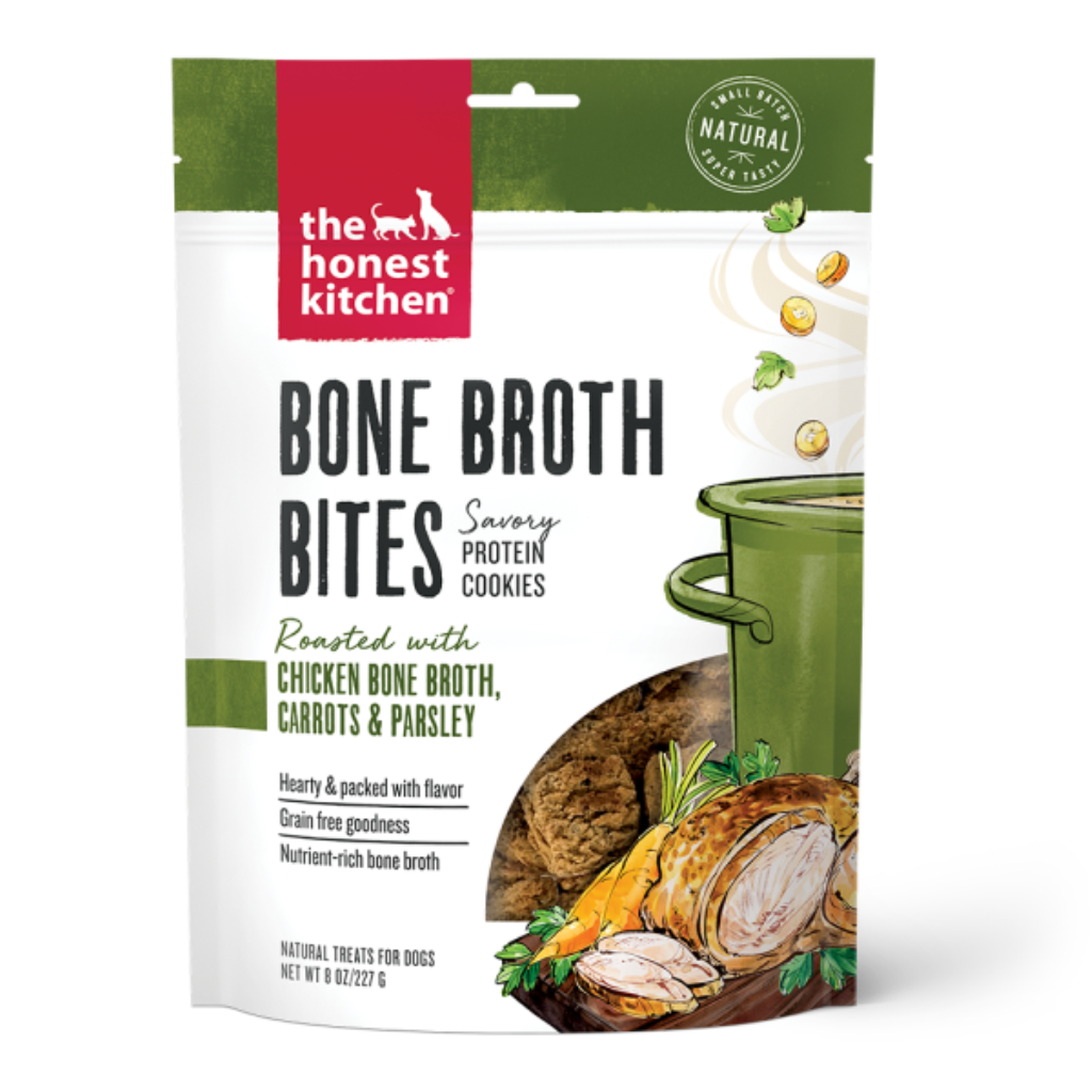 The Honest Kitchen Bone Broth Bites Chicken Dog Treats, 8-oz