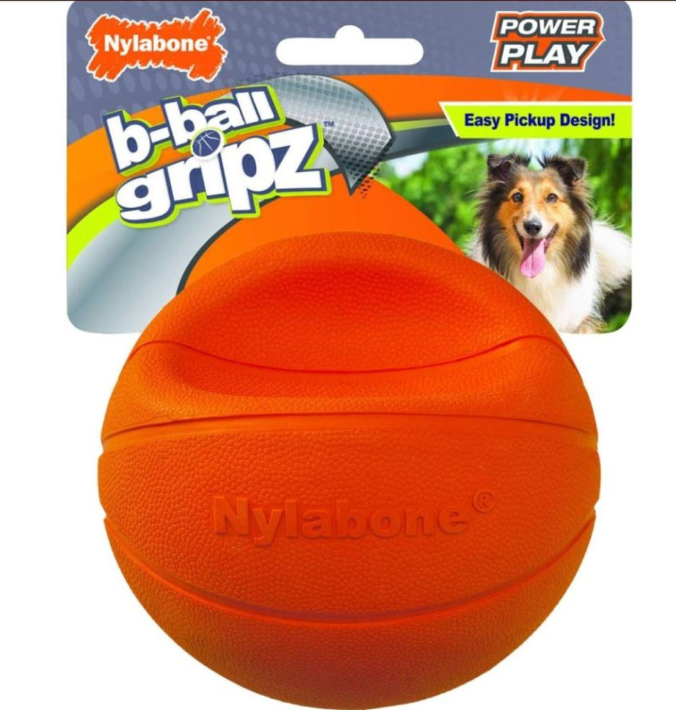 Nylabone Power Play B-Ball Gripz Dog Toy, 6.5-in