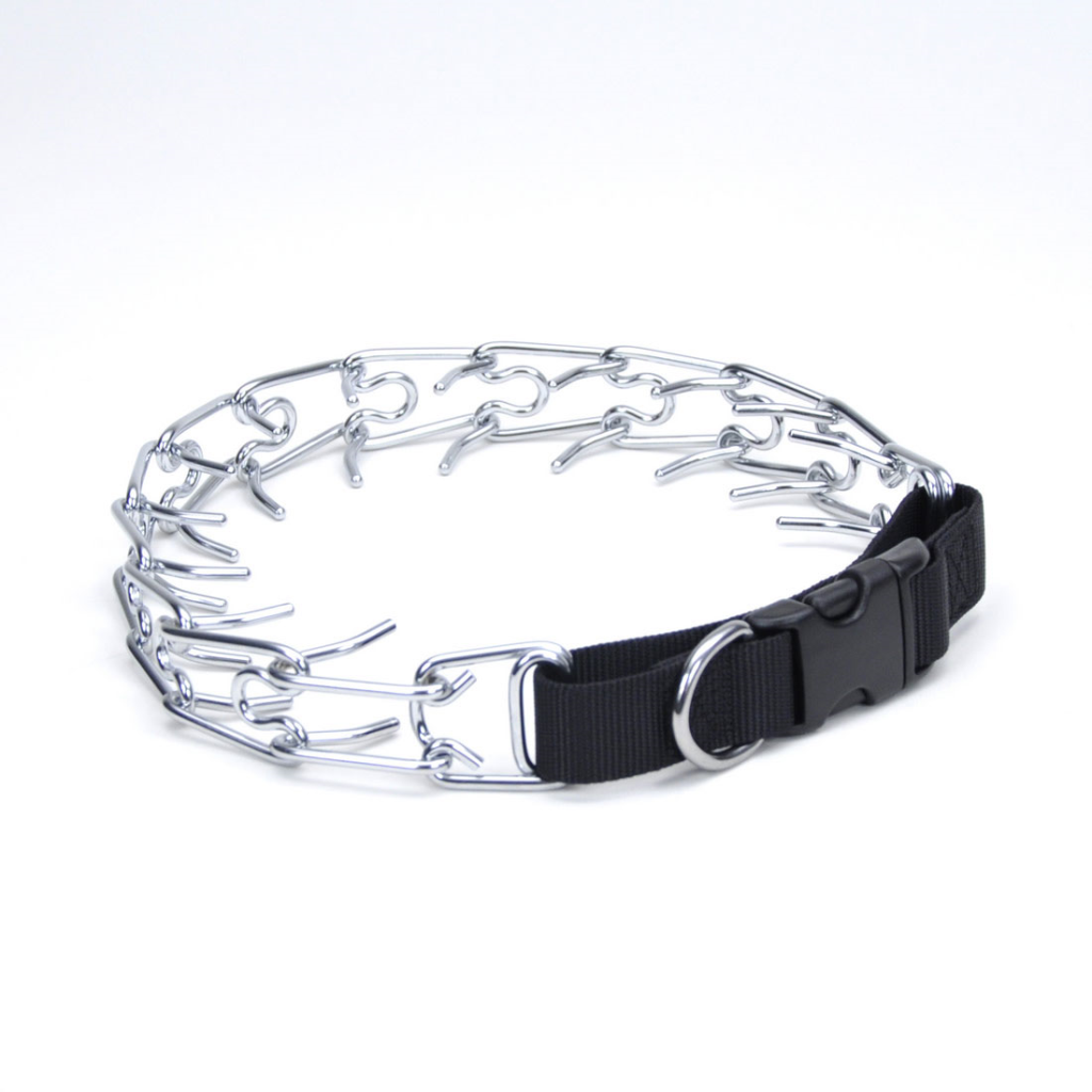 Coastal Titan Easy-On Prong with Buckle Training Dog Collar, Black 22-in