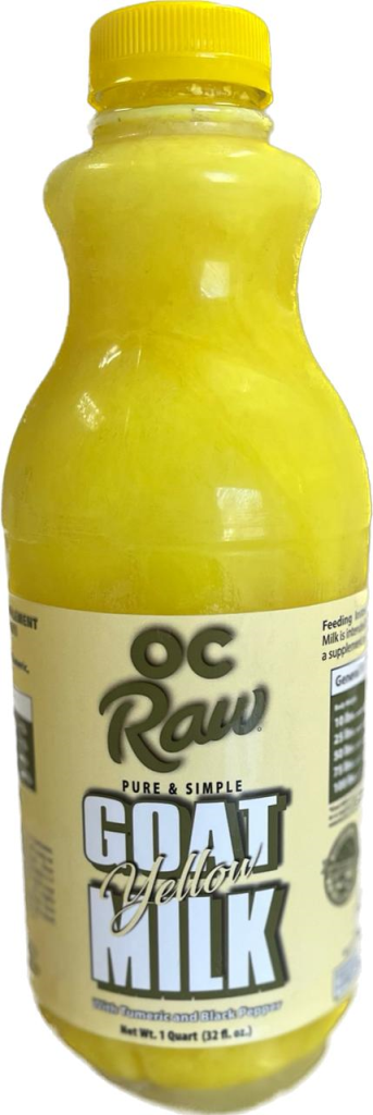 OC Raw Pure & Simple Yellow Goat Milk with Tumeric & Black Pepper for Dogs, 32-oz