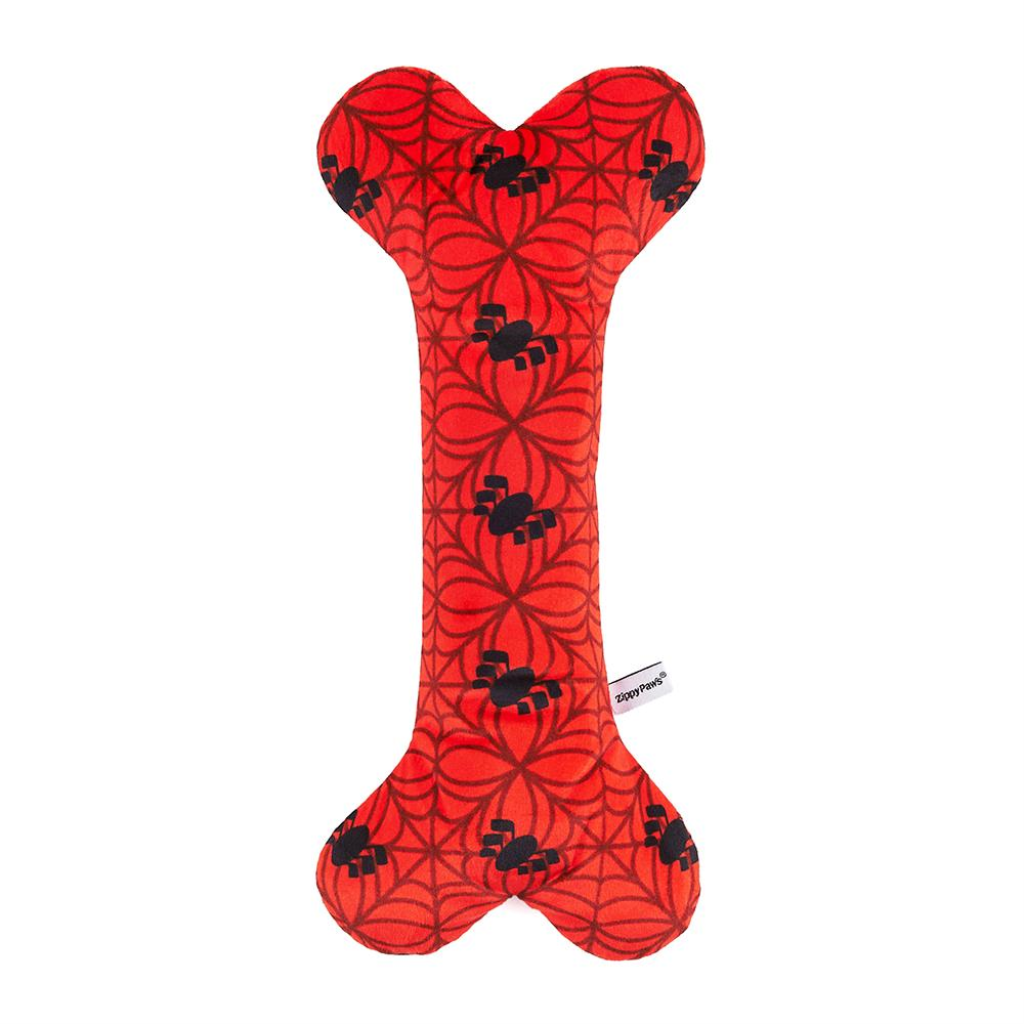 ZippyPaws Marvel Jigglerz Spider-Man Bone Dog Toy, 14.5 x 6 x 3-in