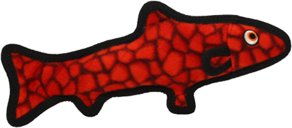 Tuffy Ocean Creatures Trout Dog Toy, Red