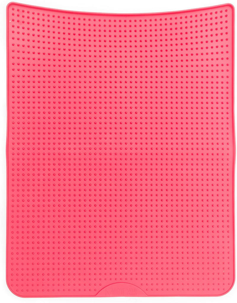 Messy Cats Silicone Cat Litter Mat, Red