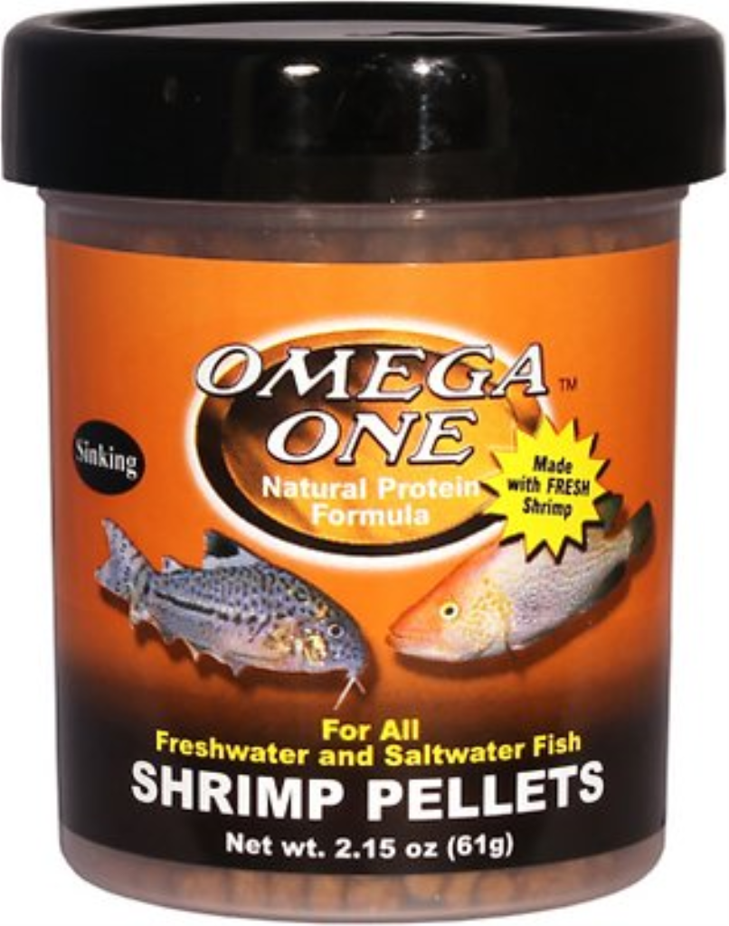 Omega One Sinking Shrimp Pellets Freshwater & Saltwater Fish Food, 2.15-oz jar