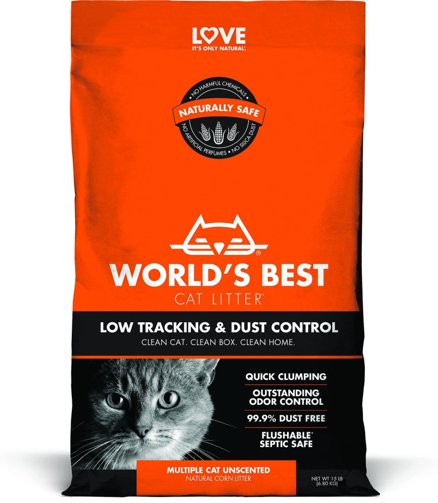 World's Best Low Tracking & Dust Control Multiple Cat Litter, 15-lb