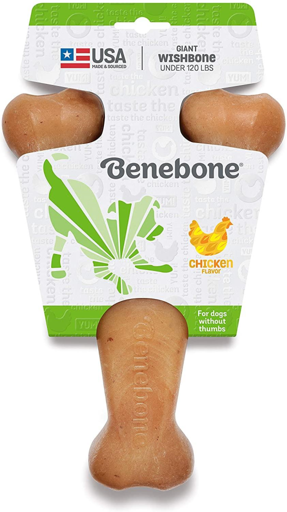 Benebone Rotisserie Chicken Flavored Wishbone Dog Chew Toy, Giant