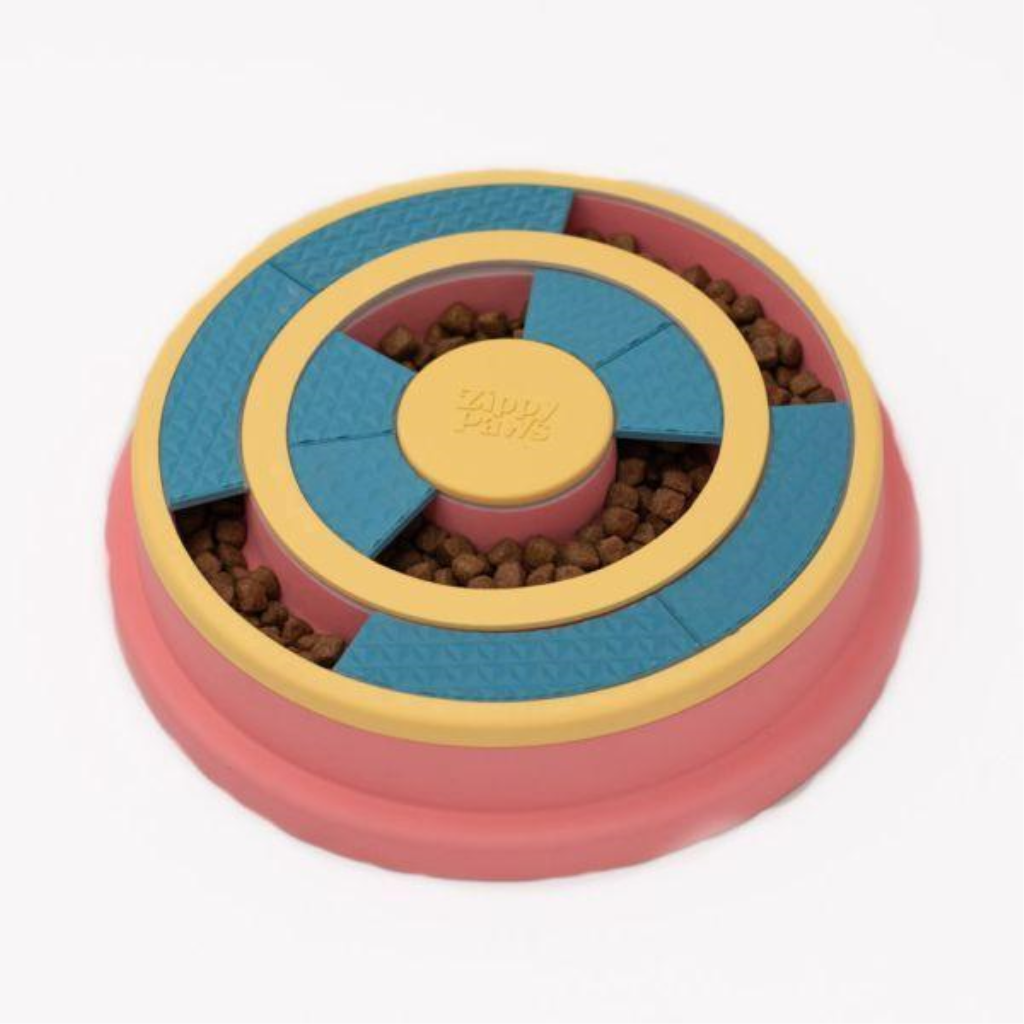 ZippyPaws SmartyPaws Puzzler Wagging Wheel Feeder Bowl Dog Toy, 11.5 x 11.5 x 2.5-in