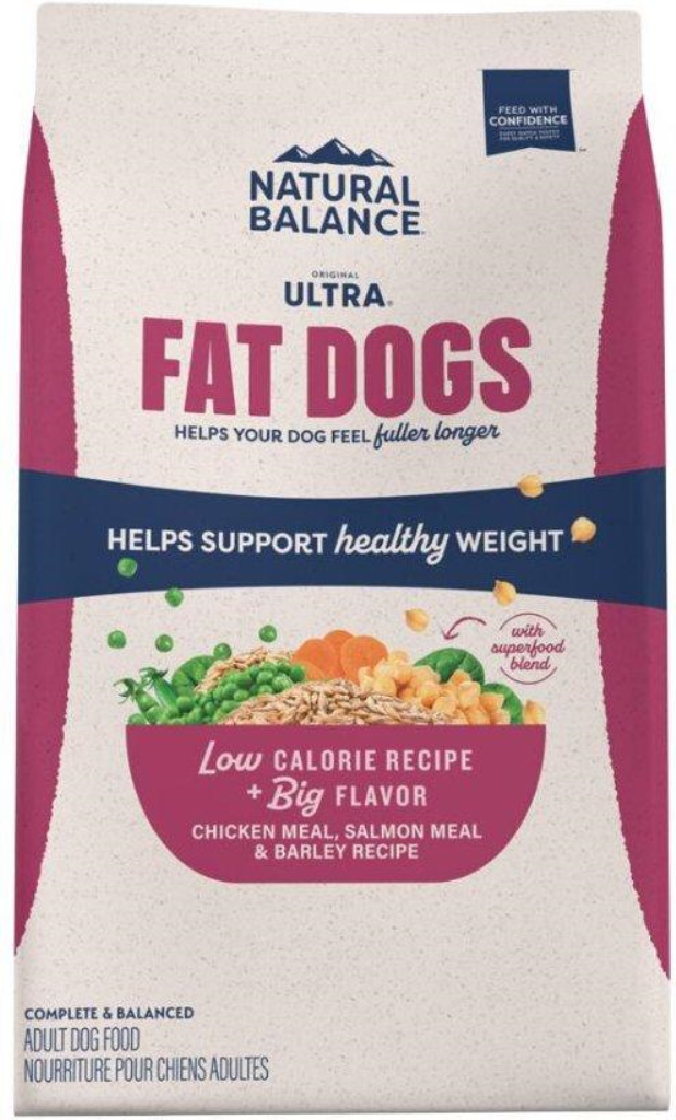 Natural Balance Ultra Fat Dogs Chicken, Salmon & Barley Dry Dog Food, 24-lb