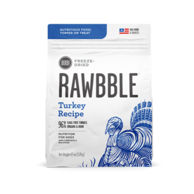 Rawbble Turkey Recipe Grain-Free Freeze-Dried Dog Food - 4.5 oz