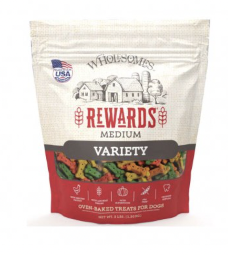 Wholesomes Rewards Variety Medium Dog Treats, 3-lb