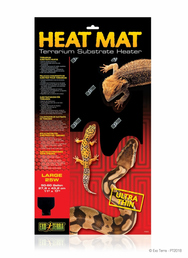 Exo Terra Heat Mat Reptile Terrarium Substrate Heater, 25-watt, Large