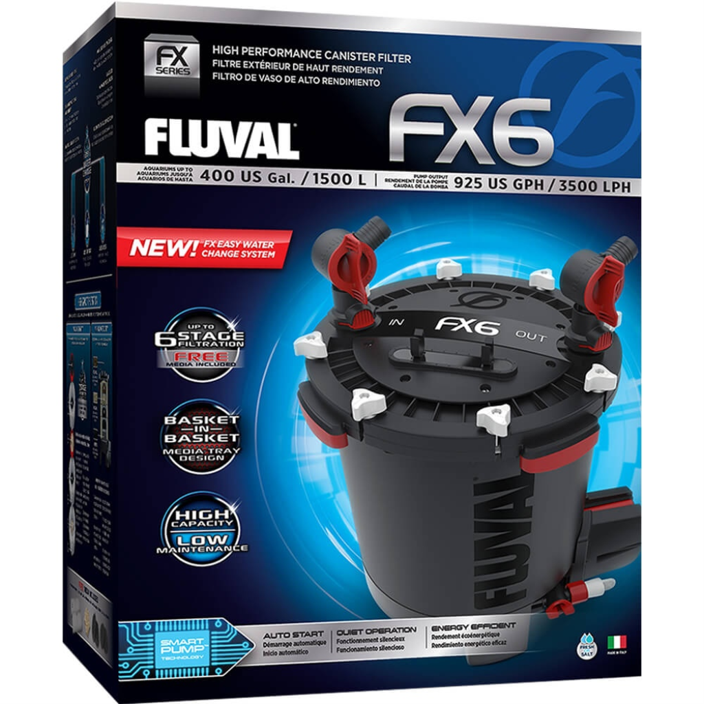 Fluval FX6 High Performance Canister Filter for Aquariums up to 400 Gal.