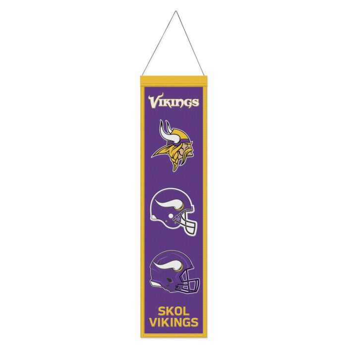 Minnesota Vikings Evolution Wool Banner 8" x 32"