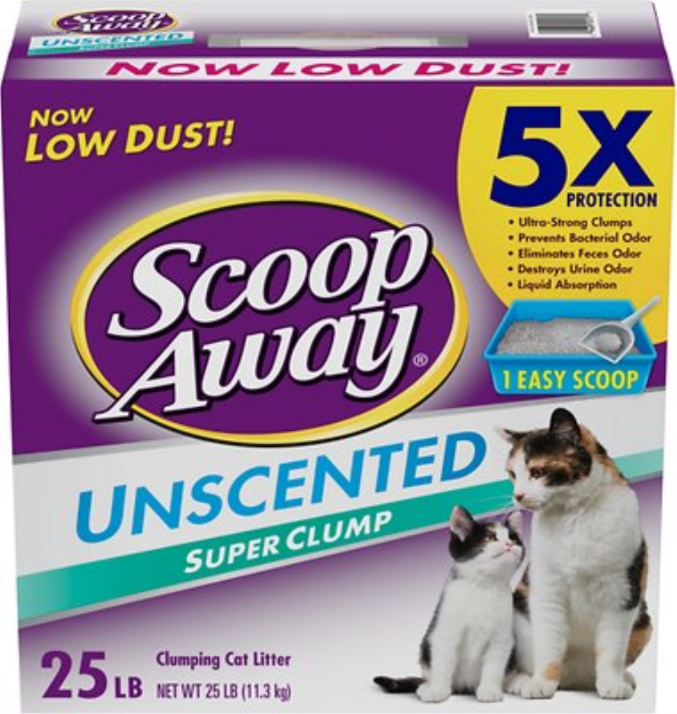 Scoop Away Super Clump Unscented Cat Litter, 25-lb box