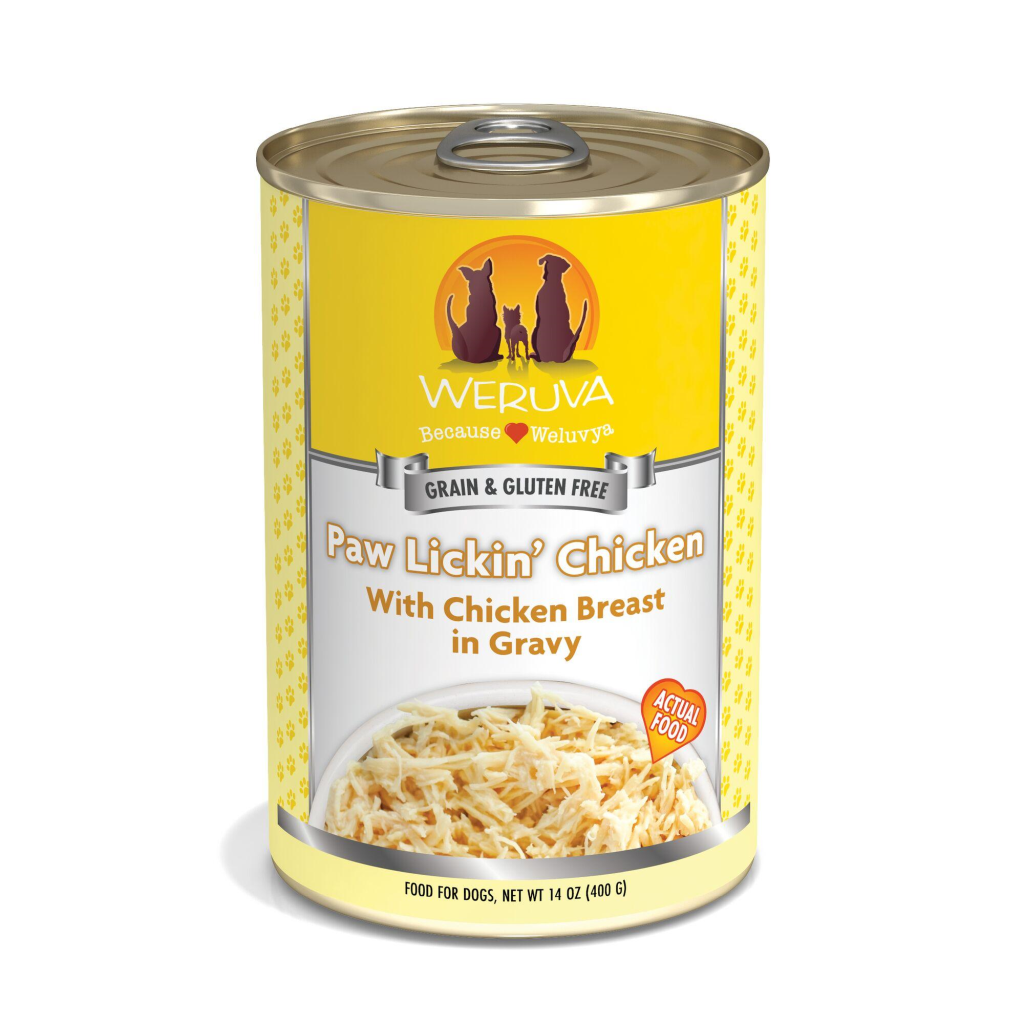 Weruva Classic Dog Paw Lickin' Chicken with Chicken Breast in Gravy Wet Dog Food Can, 14-oz
