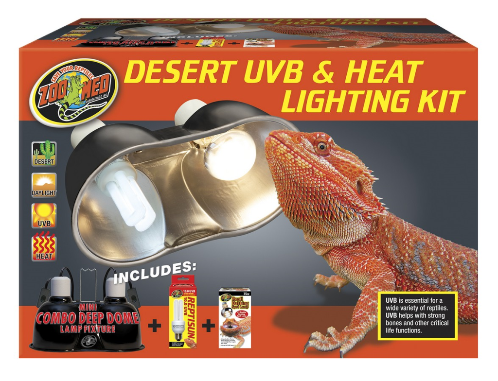 Zoo Med UVB & Heat Reptile Lighting Kit, Desert