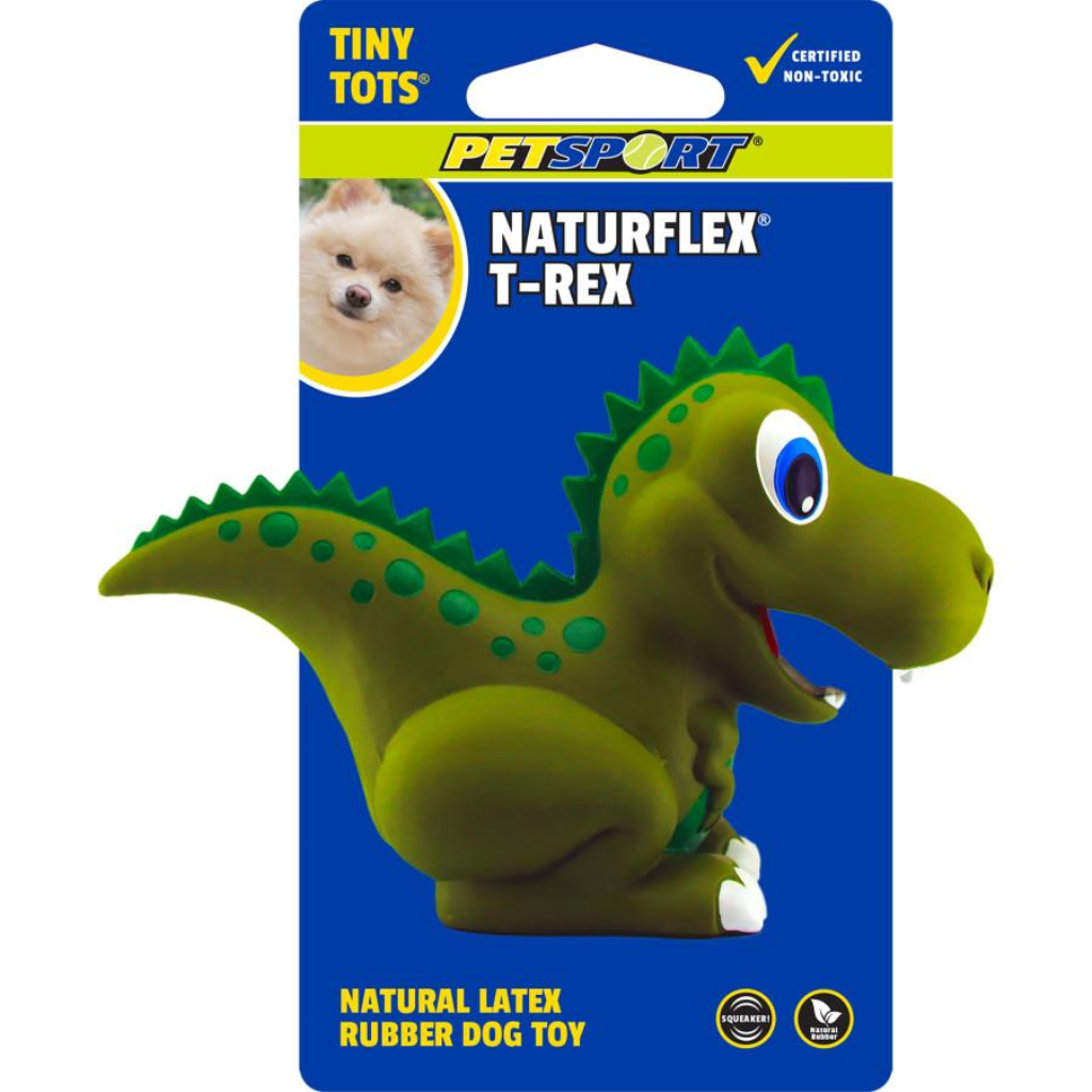 Petsport NaturFlex Dinosaur T-Rex Latex Dog Toy, Large