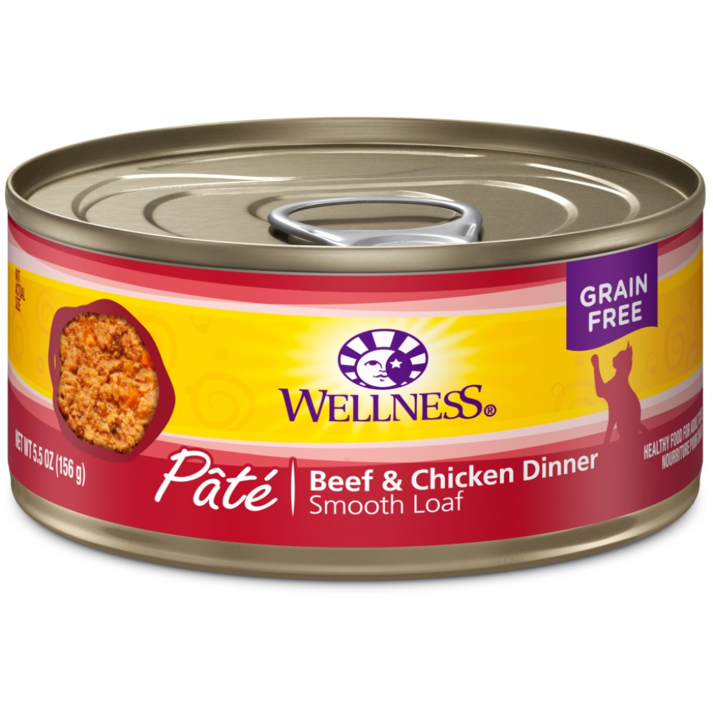 Wellness Complete Health Pate Beef & Chicken Formula Grain-Free Wet Cat Food Cans, 5.5-oz
