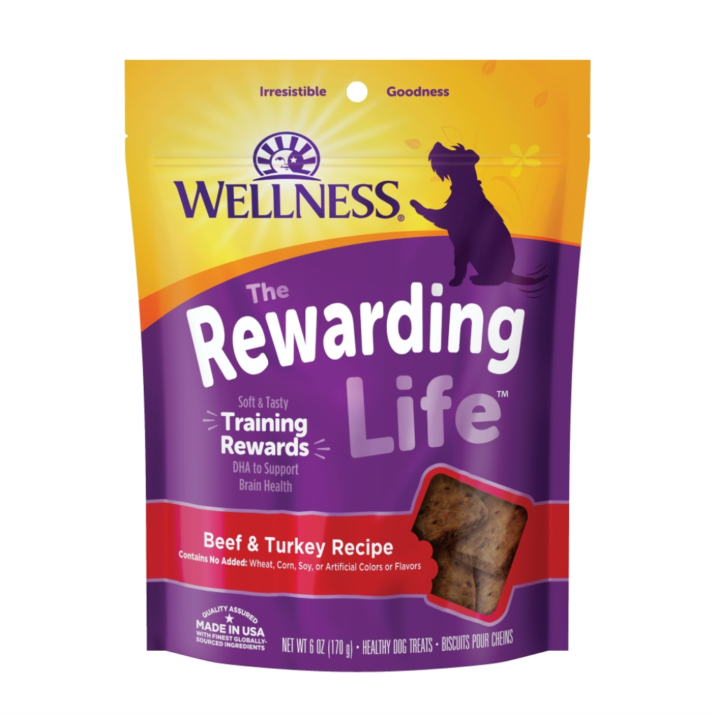 Wellness Grain-Free The Rewarding Life Beef & Turkey Soft & Chewy Dog Treats, 6-oz