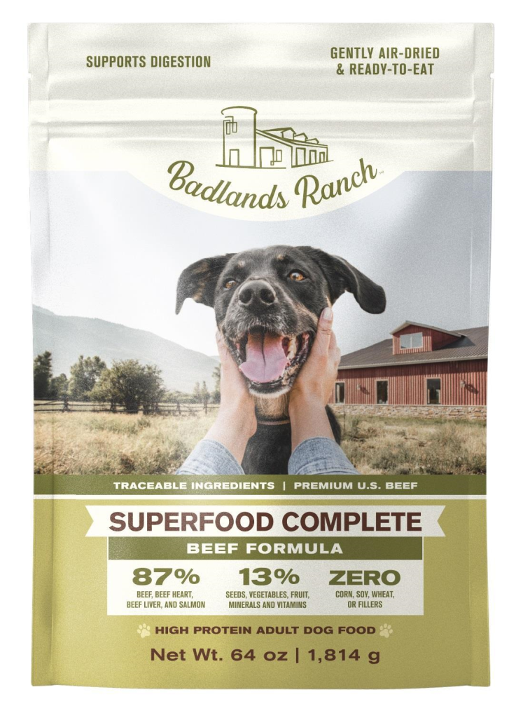 Badlands Ranch Superfood Complete Beef Formula Gently Air-Dried Dog Food, 64-oz