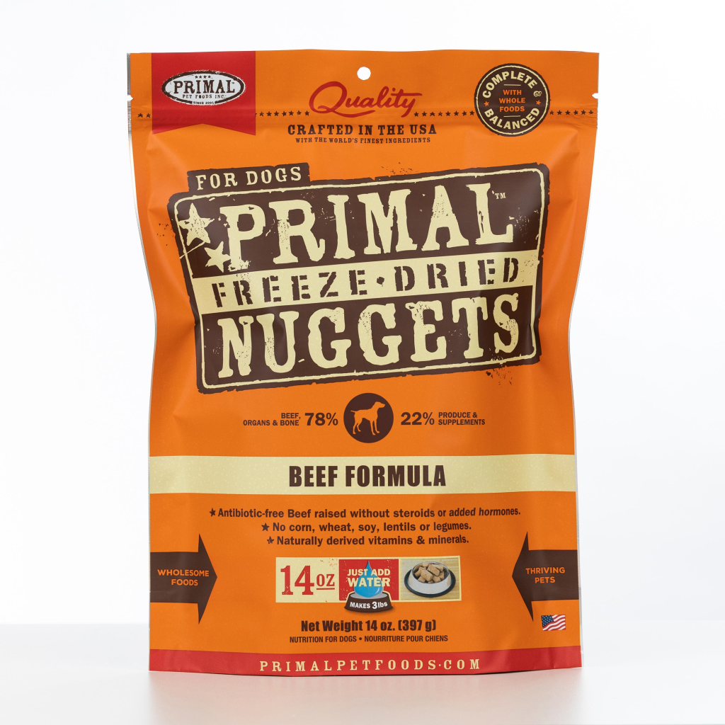 Primal Raw Freeze-Dried Nuggets Beef Formula Dog Food, 14-oz