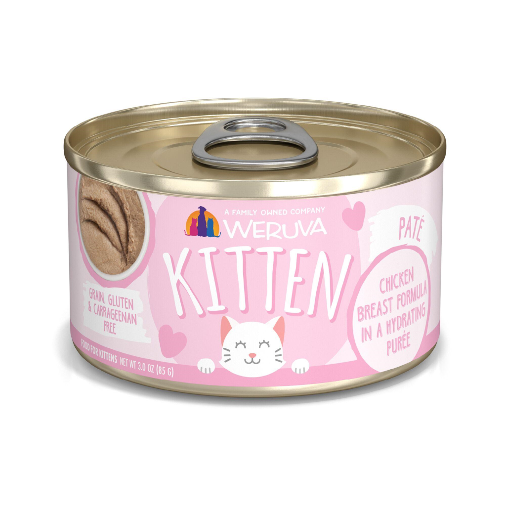 Weruva Kitten Chicken Breast Formula in a Hydrating Puree Wet Cat Food Can, 3-oz
