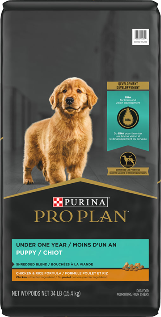 Purina Pro Plan Savor Puppy Shredded Blend Chicken & Rice Formula Dry Dog Food, 34-lb