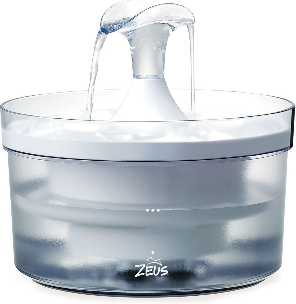 Zeus Fresh & Clear Waterfall Spout Dog Drinking Fountain, 1.5-L
