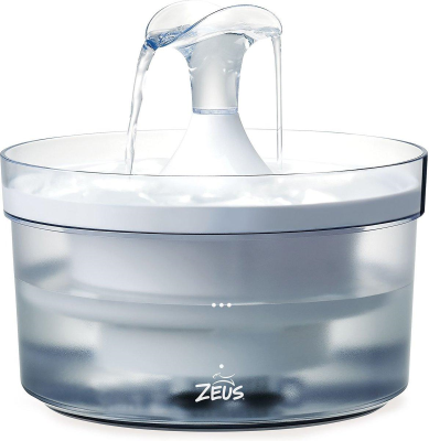Zeus Fresh & Clear Waterfall Spout Dog Drinking Fountain, 1.5-L