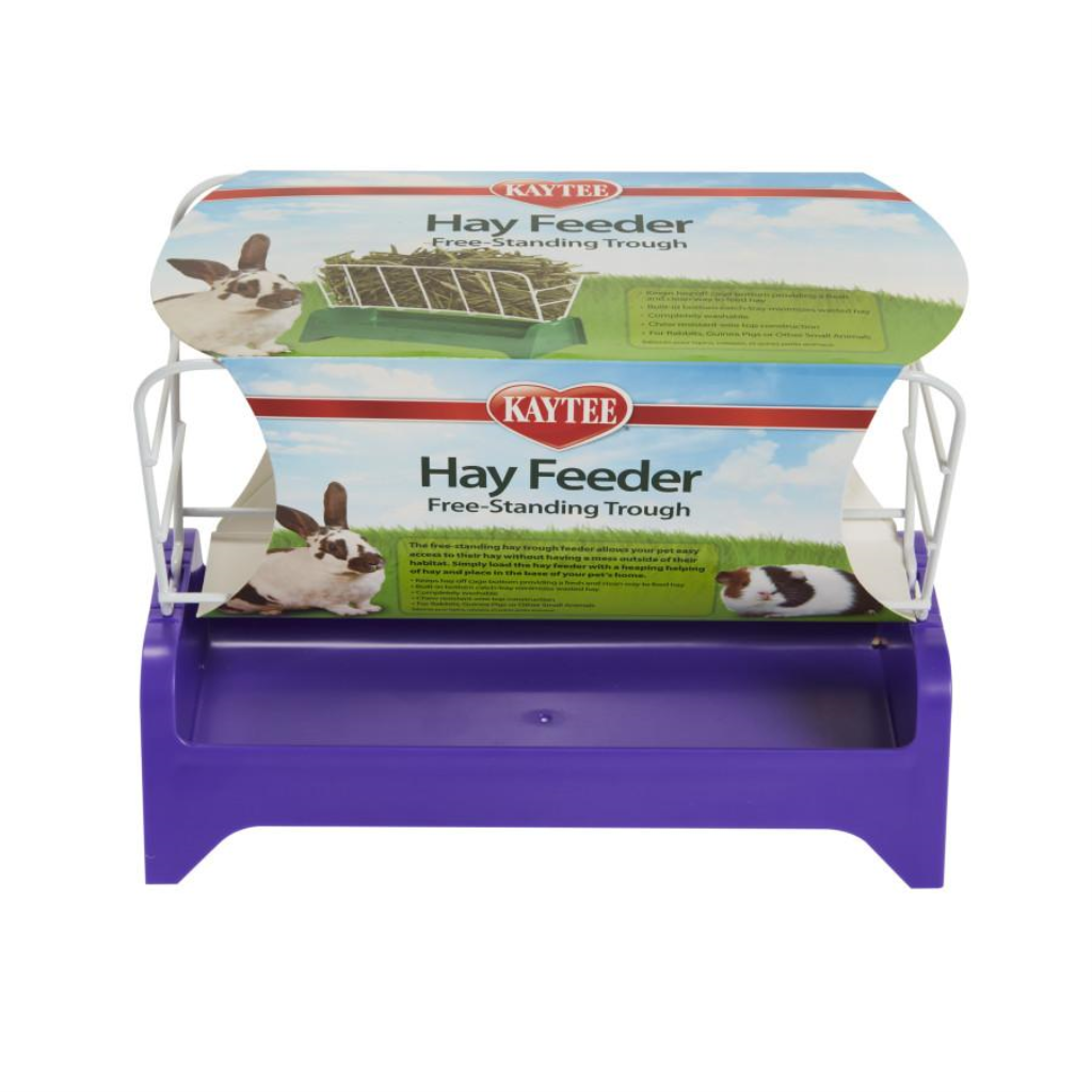 Kaytee Hay Feeder Free Standing Trough for Small Animals, 7-in