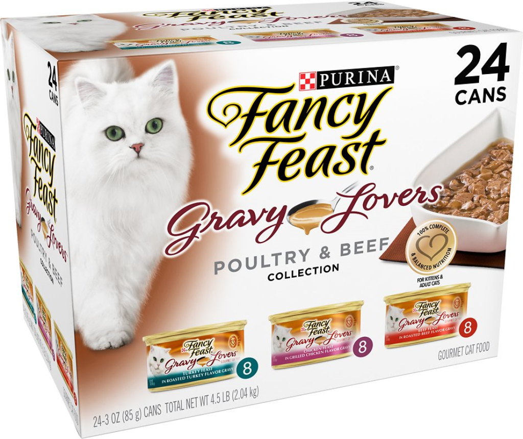 Fancy Feast Gravy Lovers Poultry & Beef Feast Variety Pack Canned Cat Food, 3-oz, 24-pack