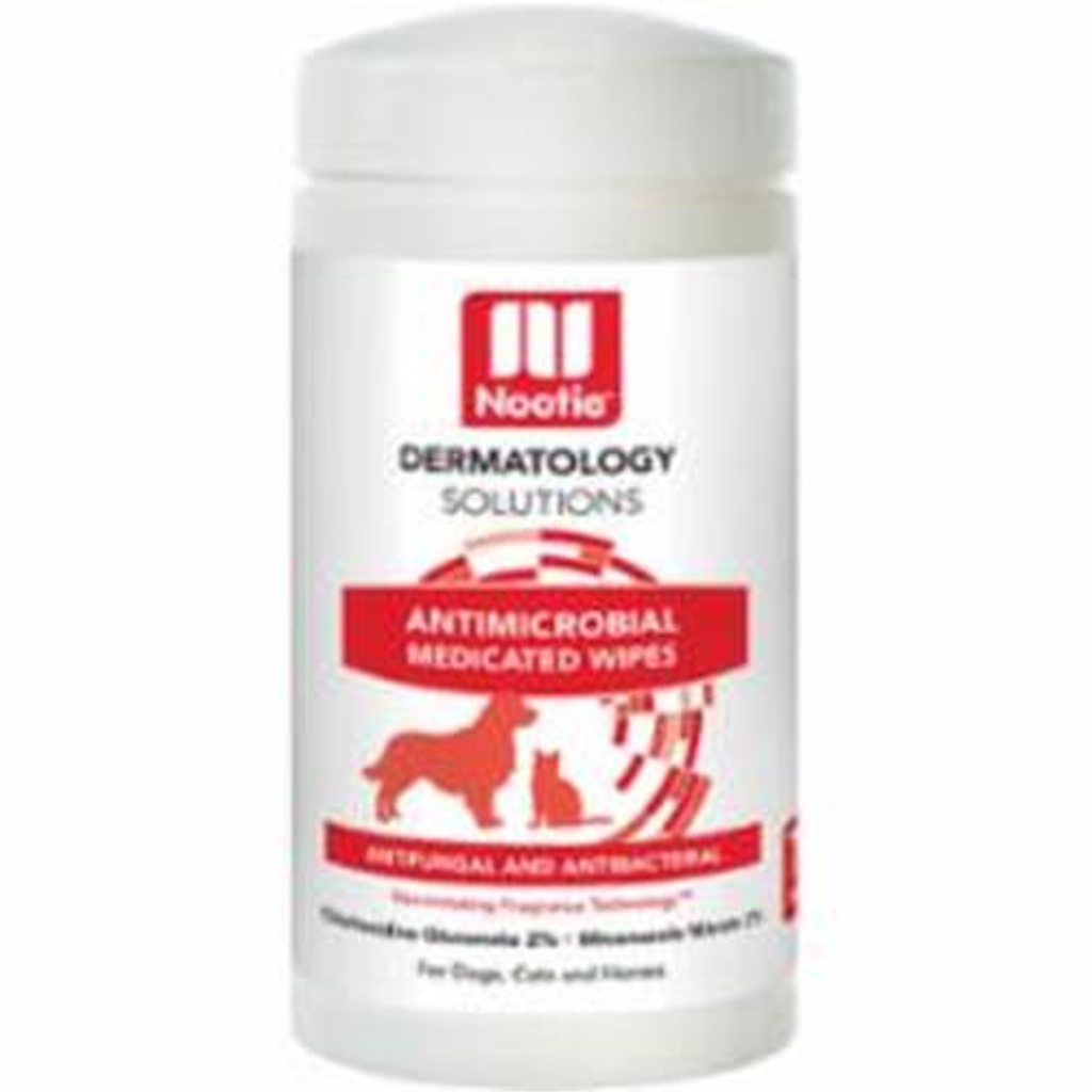 Nootie Dermatology Solutions Antimicrobial Medicated Wipes For Dogs & Cats, 70-count