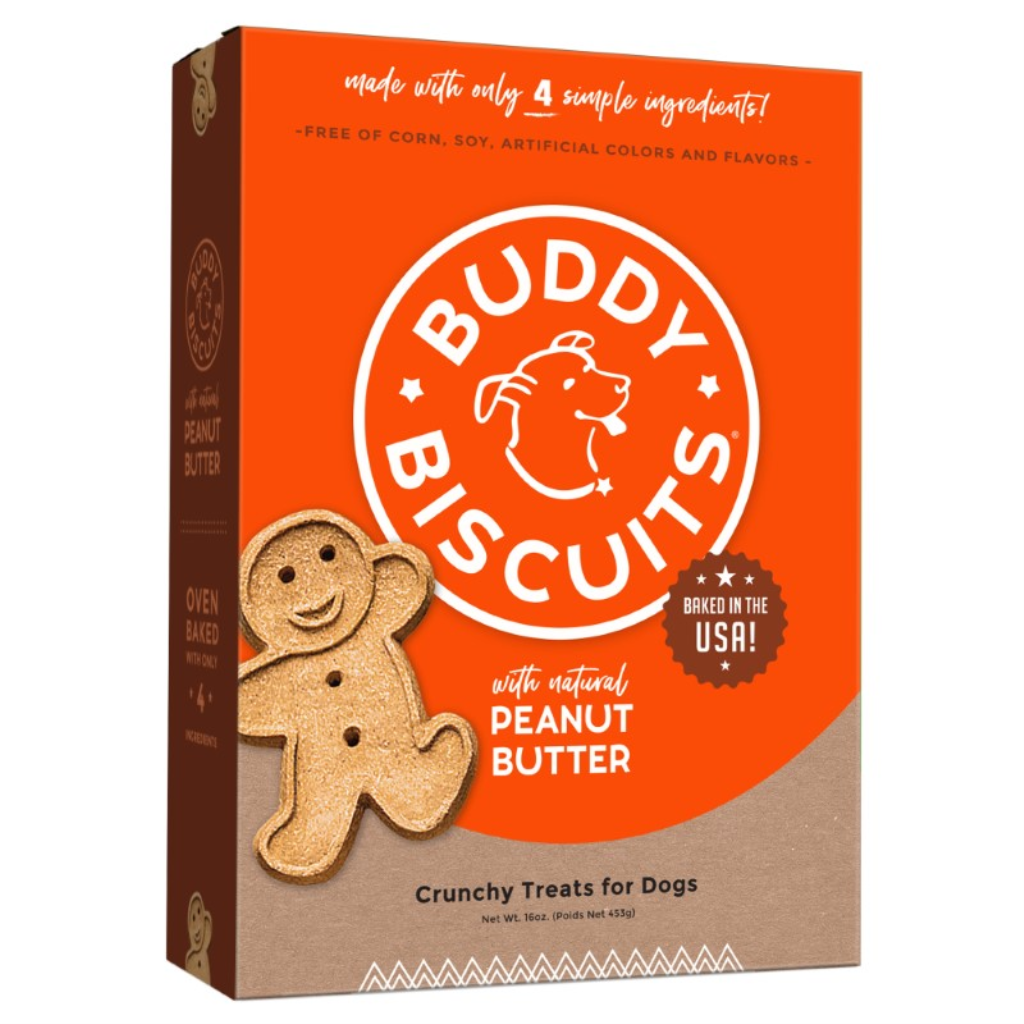 Buddy Biscuits with Peanut Butter Oven Baked Dog Treats, 16-oz box