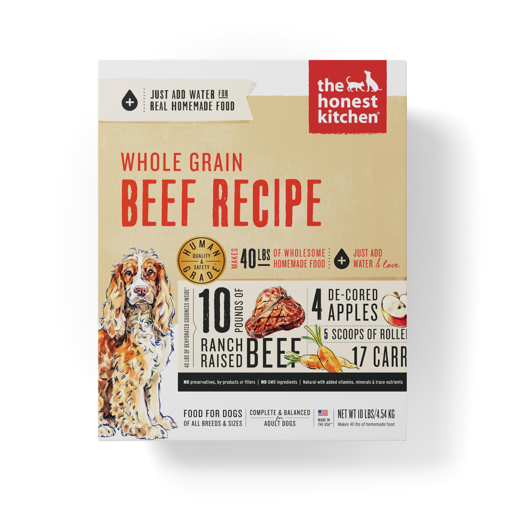 The Honest Kitchen Whole Grain Beef Recipe Dehydrated Dog Food, 10-lb box