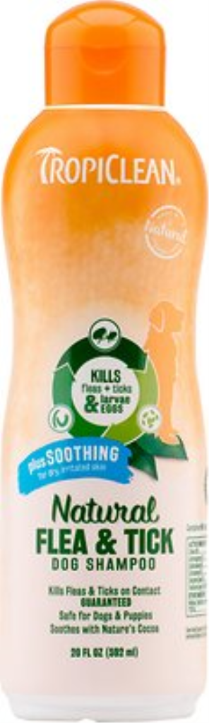 Tropiclean Natural Flea & Tick Plus Soothing Dog Shampoo, 20-oz bottle