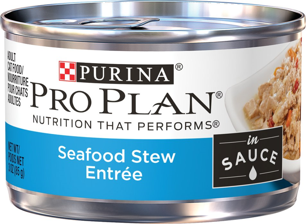 Purina Pro Plan Savor Adult Seafood Stew Entree in Sauce Canned Cat Food, 3-oz