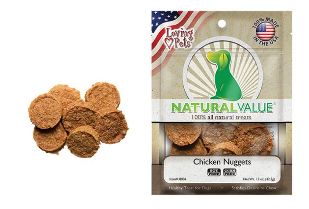 Loving Pets Natural Value Chicken Nuggets Dog Treats, 1.5-oz