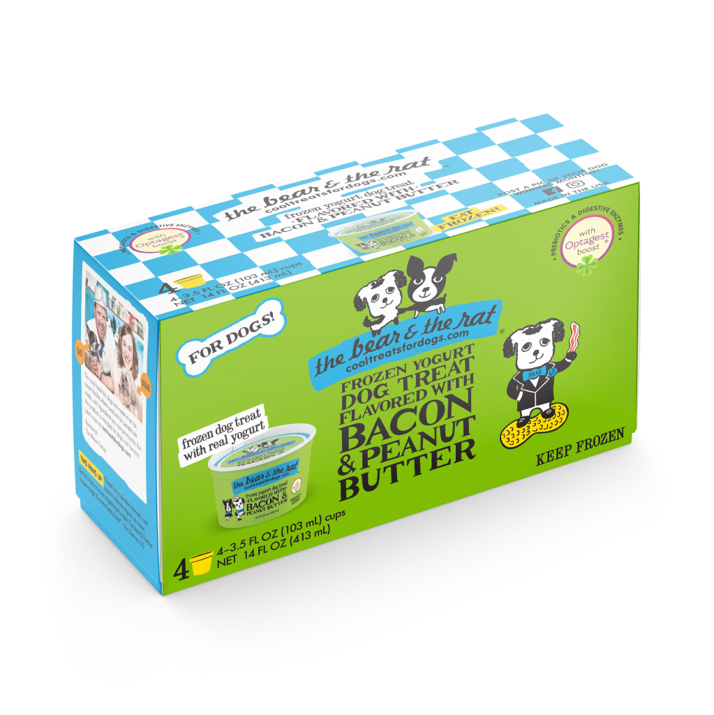 The Bear & The Rat Bacon & Peanut Butter Frozen Yogurt Dog Treats, 3.5-oz, 4-pack