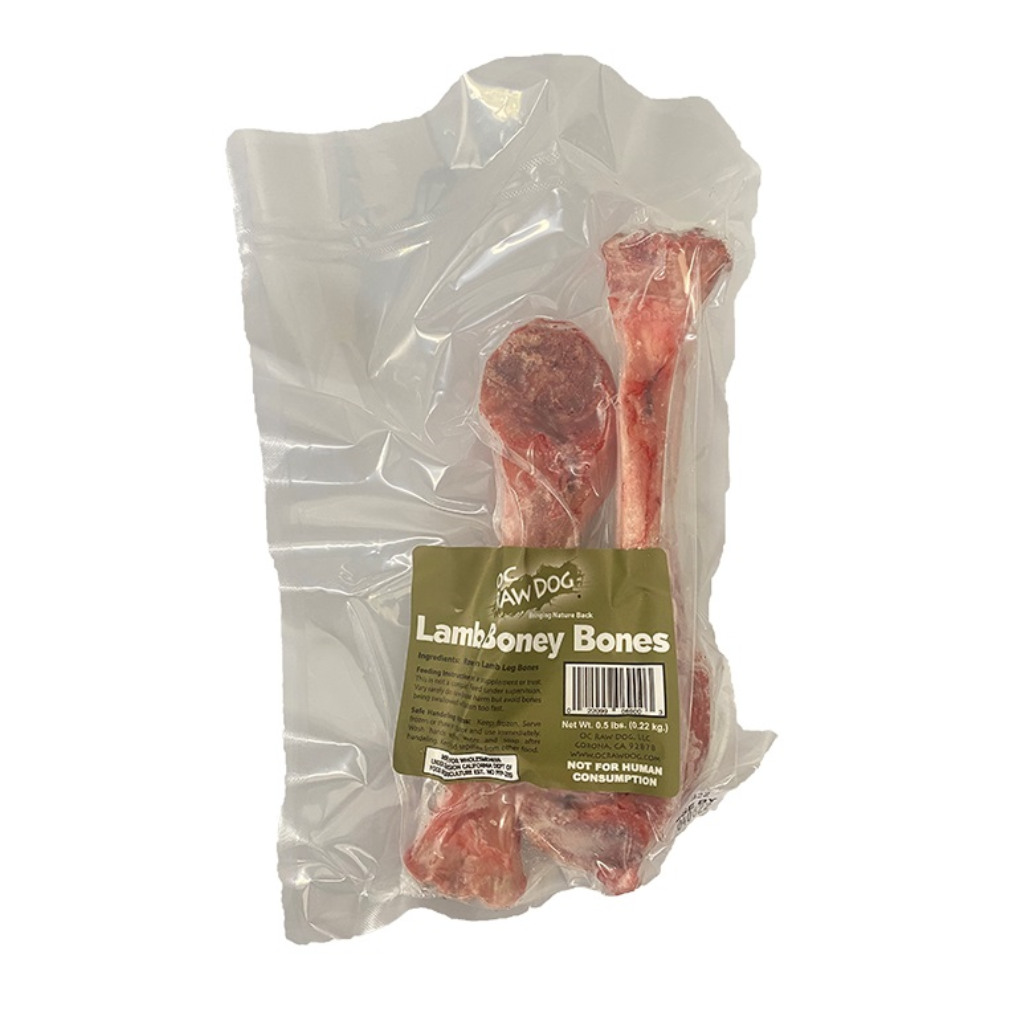 OC Raw Dog Lamb Boney Bones Frozen Dog Treat, 0.5-lb